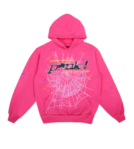 Sp5der P*nk Web Hoodie Pink