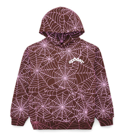 Sp5der AOP Hoodie Brown/Pink