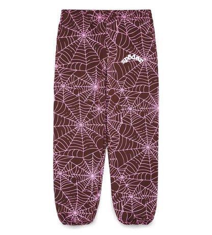Sp5der AOP Sweatpants Brown/Pink